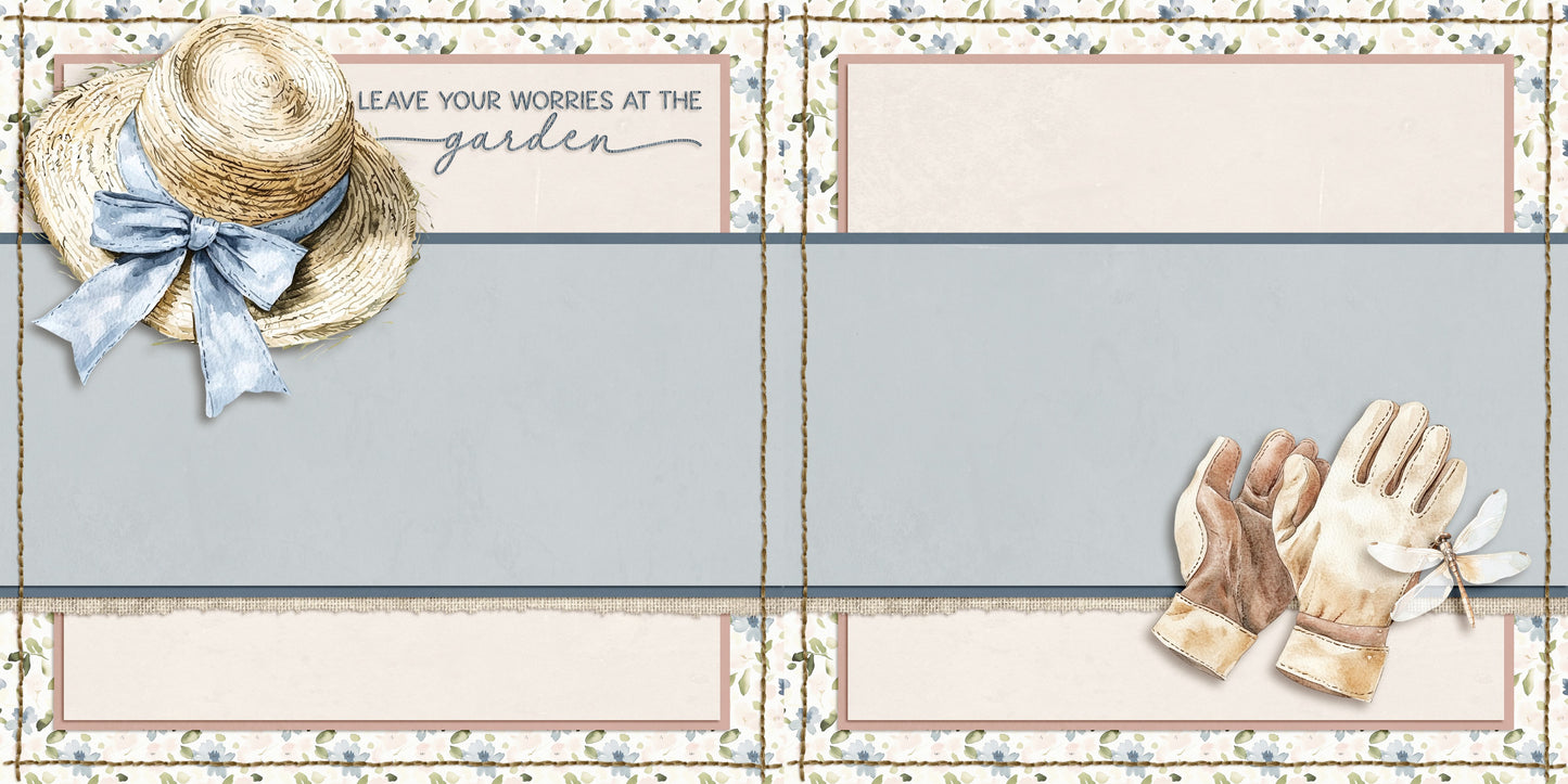 Spring Garden NPM - Set of 5 Double Page Scrapbook Layouts - 25-1031