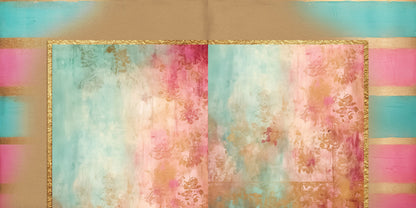 Pink Teal Gold NPM - Set of 5 Double Page Layouts - 1941