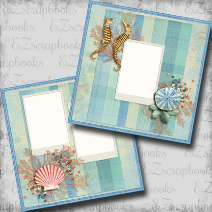 Beachy Plaid - Scrapbook Layout - 24-686