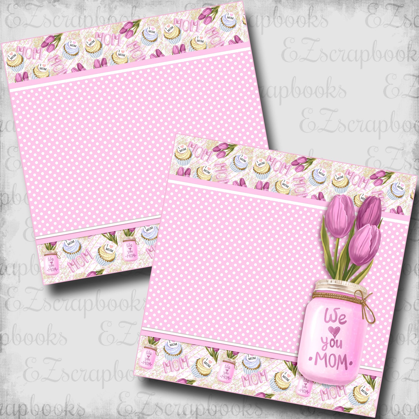 I Heart Mom Tulip Jar NPM - Scrapbook Layout - 25-501