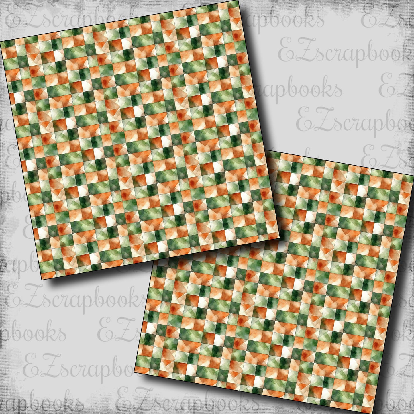 Green Party Squares - Scrapbook Papers - 24-105