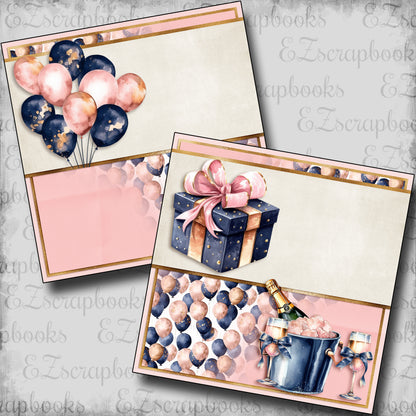 Pink Navy Birthday Champagne Balloons NPM - 24-059