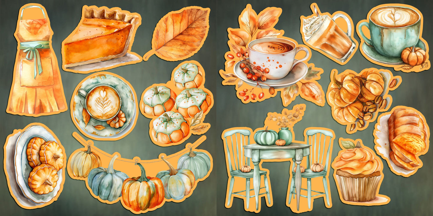 Pumpkin Latte Clip Art Sheets CAS - 24-720