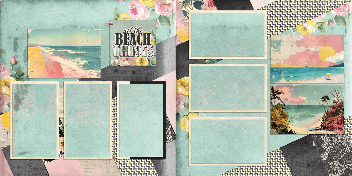 All the Beach Things - Scrapbook Layout - 24-716