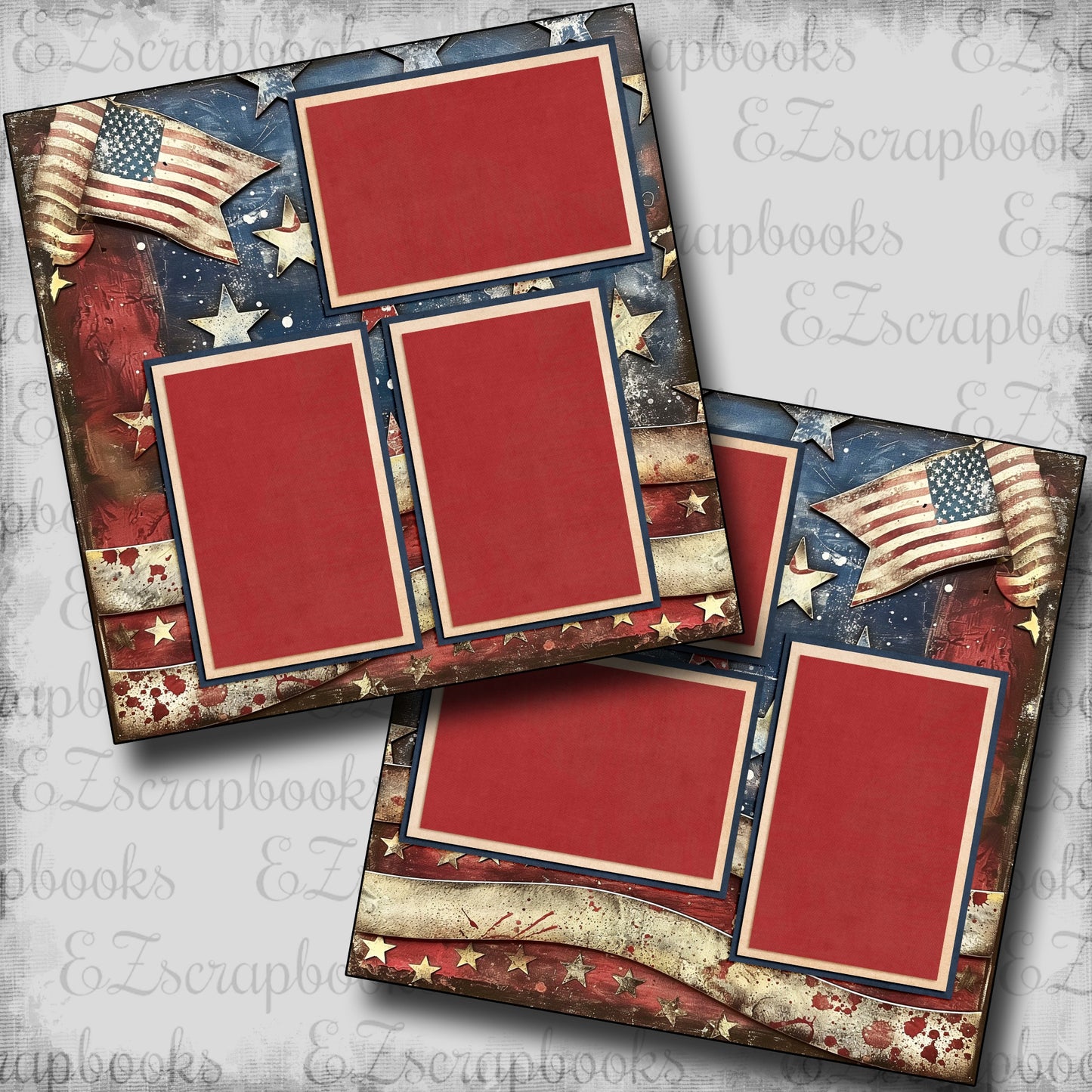 Patriotic Grunge Flags - 24-538