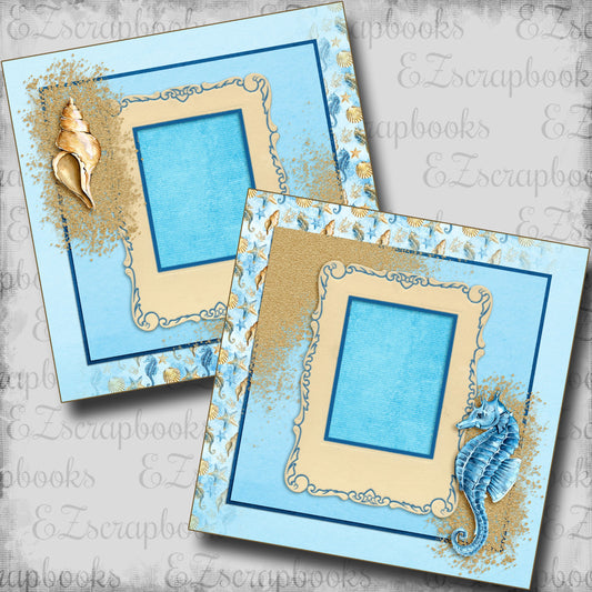 Seashell & Seahorse - Scrapbook Layout - 25-676