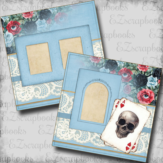 Haunted Alice Skull Cards - Scrapbook Layout - 25-846