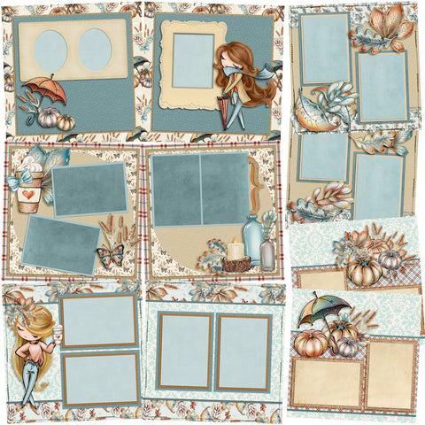 Fall Weather - Set of 5 Double Page Layouts - 1770