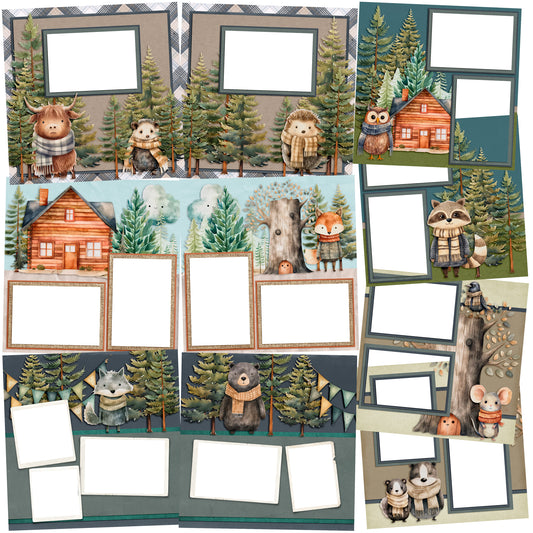 Woodland Animals - EZ Quick Pages - Digital Bundle - 10 Digital Scrapbook Pages - INSTANT DOWNLOAD