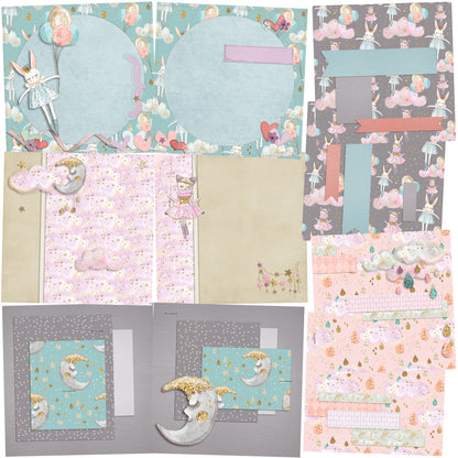 Sweet Dreams Moon NPM - Set of 5 Double Page Layouts - 1783