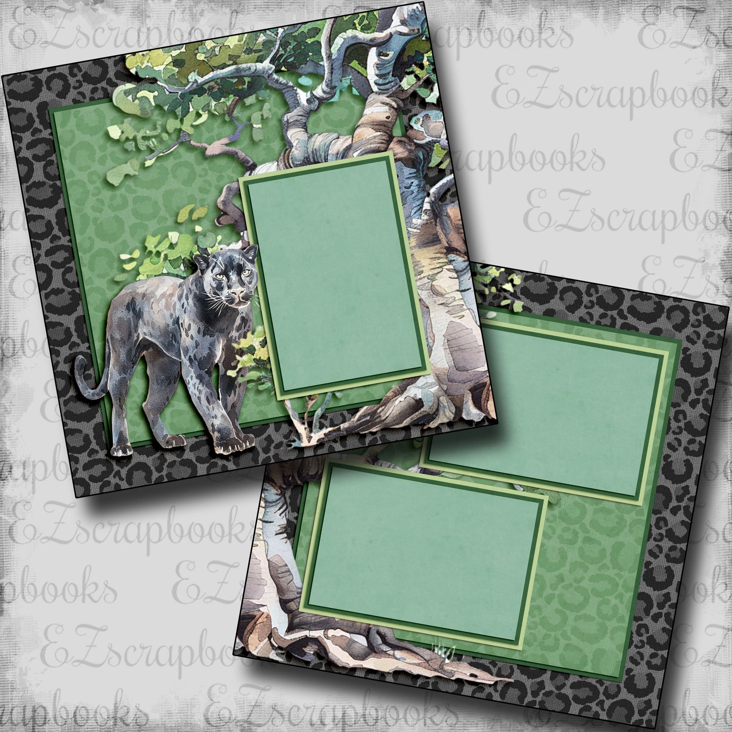 Jungle Panther - Scrapbook Layout - 25-486