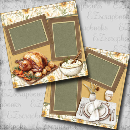 Grateful Turkey Dinner - Scrapbook Layout - 25-882