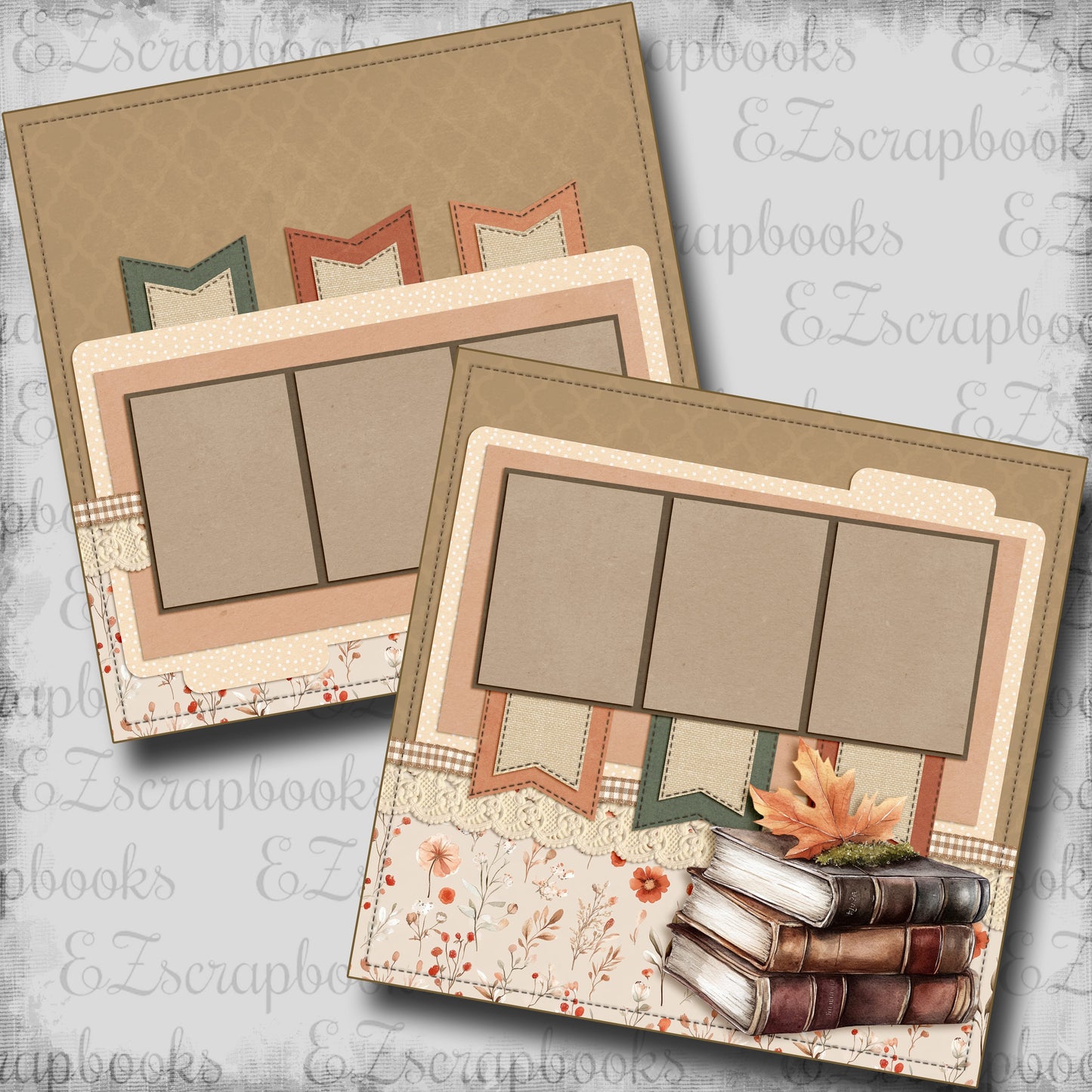 Spelling Autumn Books - Scrapbook Layout - 25-736
