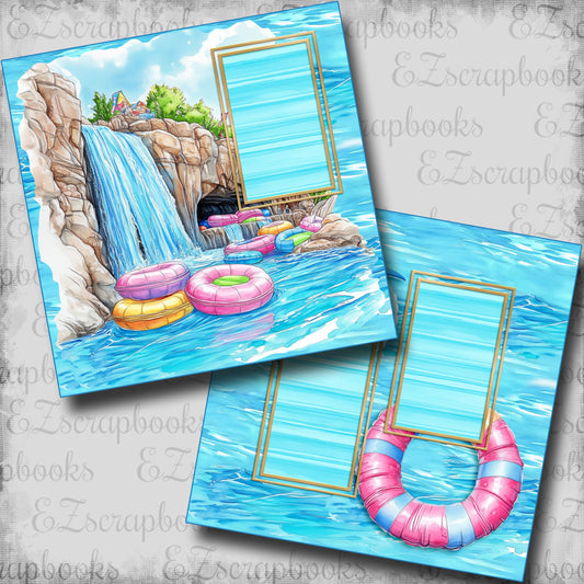 Waterpark Waterfall - Scrapbook Layout - 25-762