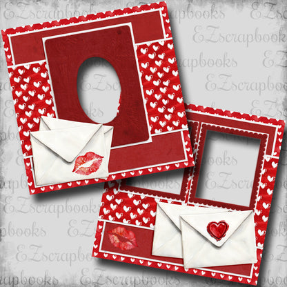 Valentine Love Letters - EZ Digital Scrapbook Pages - INSTANT DOWNLOAD