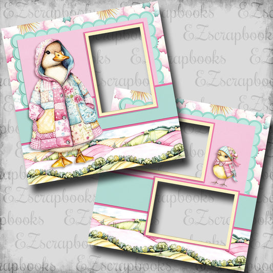 Patchwork Spring Duck - EZ Digital Scrapbook Pages - INSTANT DOWNLOAD