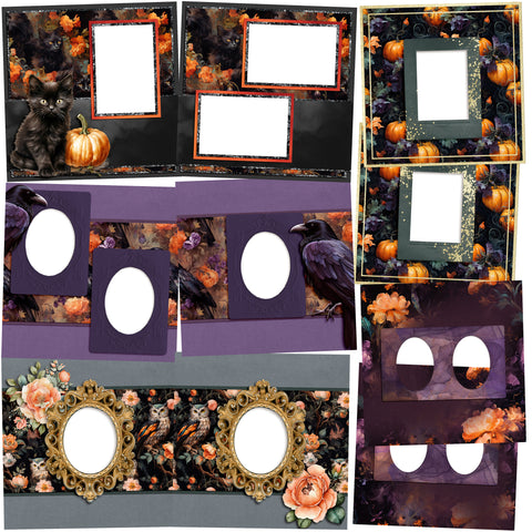 Rococo Halloween - EZ Quick Pages -  Digital Bundle - 10 Digital Scrapbook Pages - INSTANT DOWNLOAD