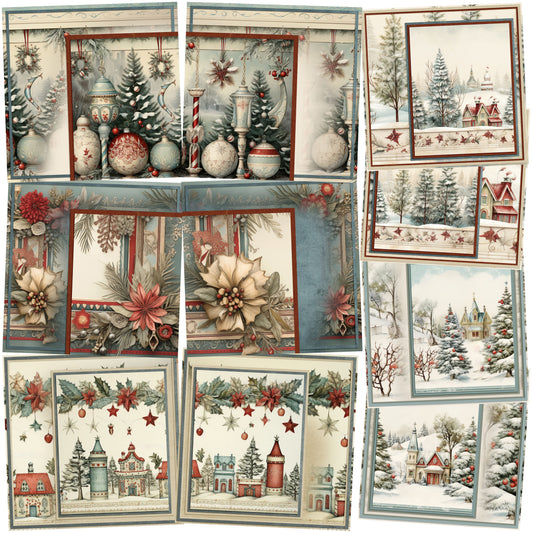 Christmas Village - Set of 5 Double Page Layouts - 1865