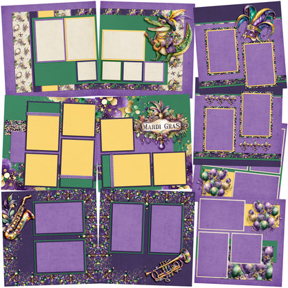 Mardi Gras Mix - Set of 5 Double Page Layouts - 1890