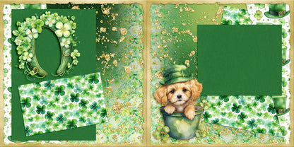 St Patrick's Day EZ Background Pages -  Digital Bundle - 10 Digital Scrapbook Pages - INSTANT DOWNLOAD