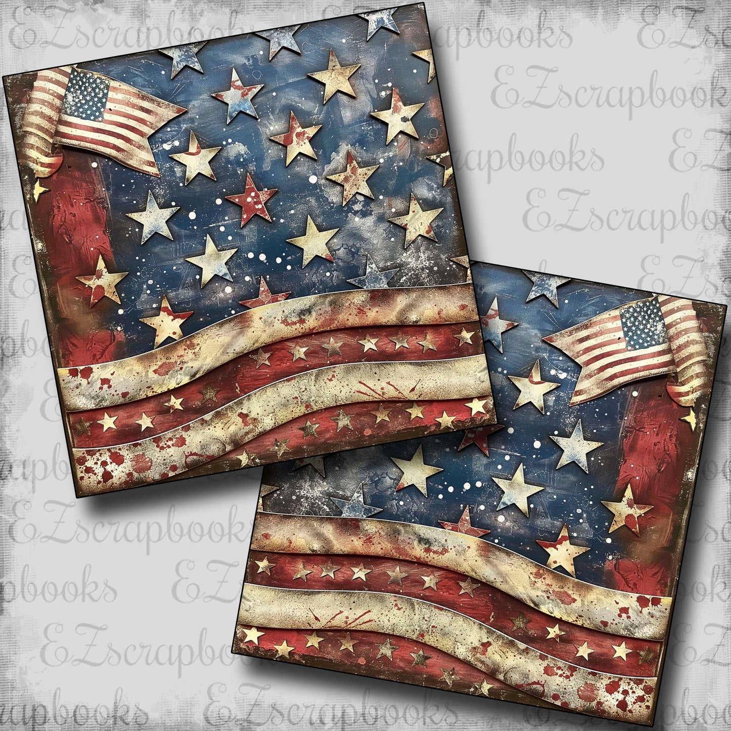 Patriotic Grunge Flags NPM - 24-539