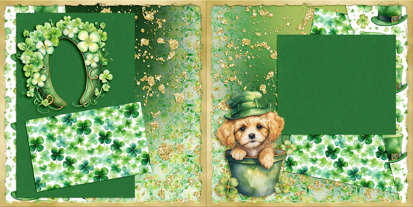 St Patrick's Day NPM - Set of 5 Double Page Scrapbook Layouts - 25-1029