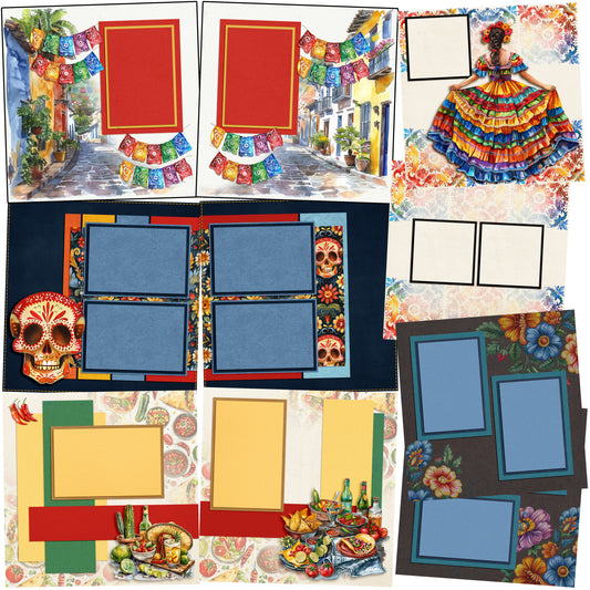 Cinco de Mayo - Set of 5 Double Page Scrapbook Layouts - 1942