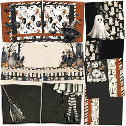 Spooky Season EZ Background Pages -  Digital Bundle - 10 Digital Scrapbook Pages - INSTANT DOWNLOAD