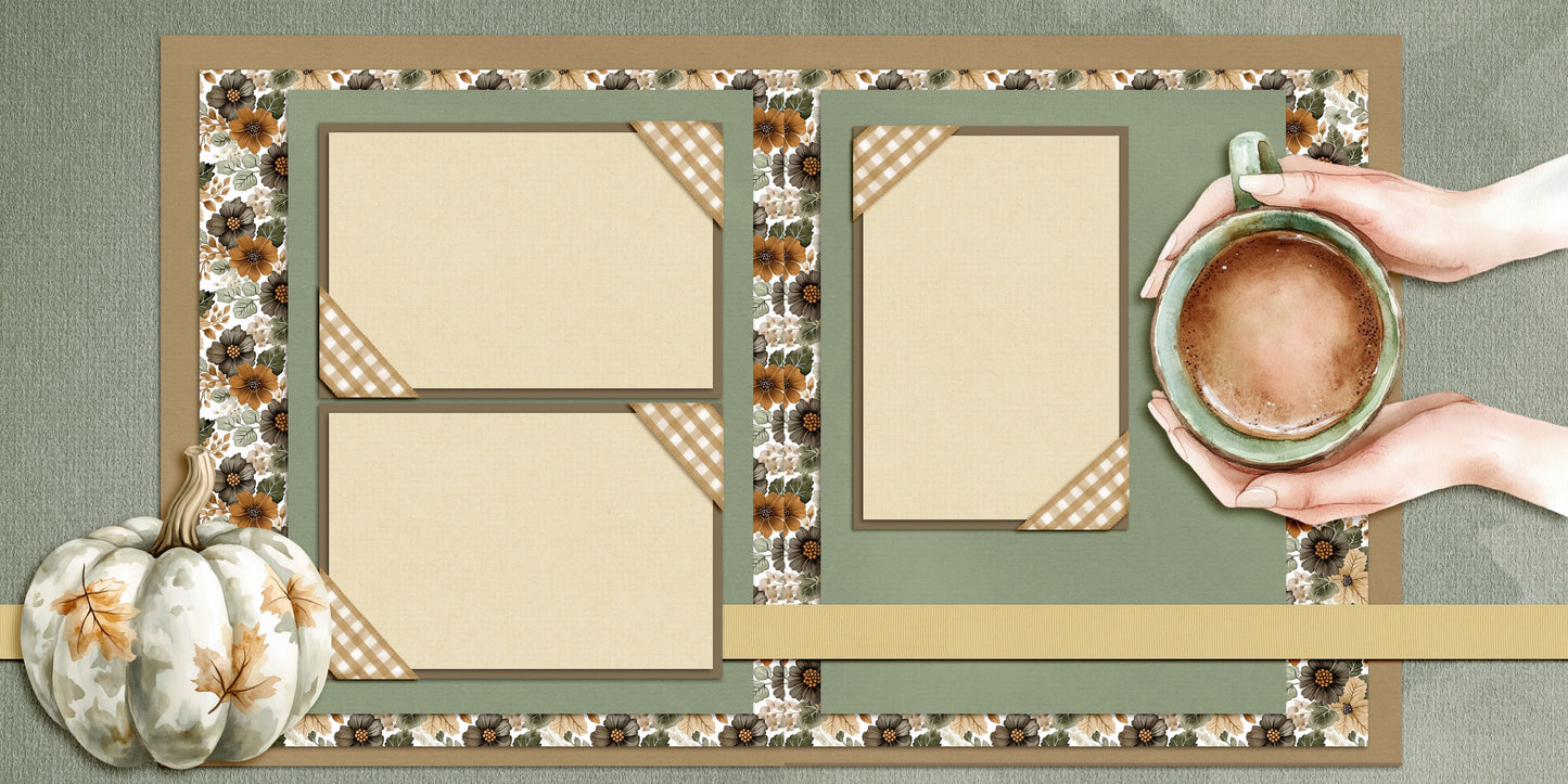 Autumn Gallery - Set of 5 Double Page Scrapbook Layouts - 25-1072