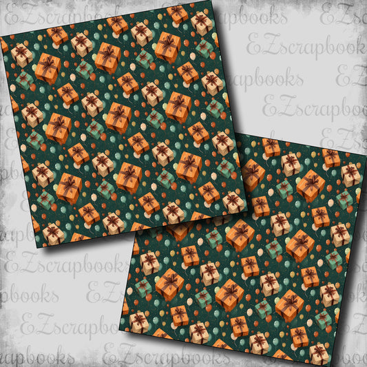 Green Party Gifts - Scrapbook Papers - 24-107