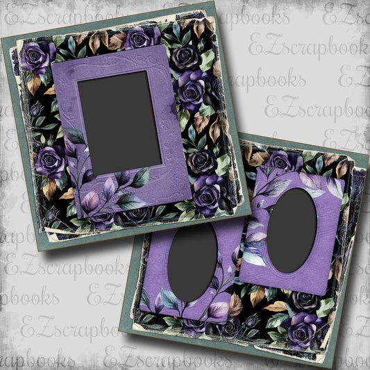 Twilight Flowers - Scrapbook Layout - 25-830