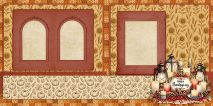 Happy Thanksgiving Lanterns - Scrapbook Layout - 25-890