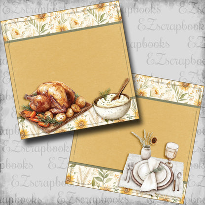 Grateful Turkey Dinner NPM - Scrapbook Layout - 25-883