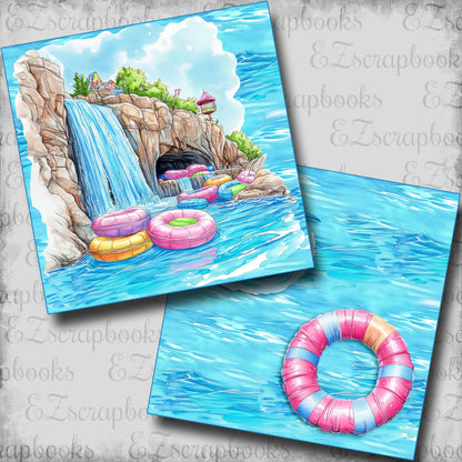 Waterpark Waterfall NPM - Scrapbook Layout - 25-763