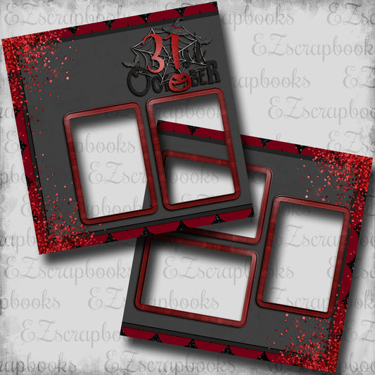 October 31st Red & Black - EZ Digital Scrapbook Pages - INSTANT DOWNLOAD