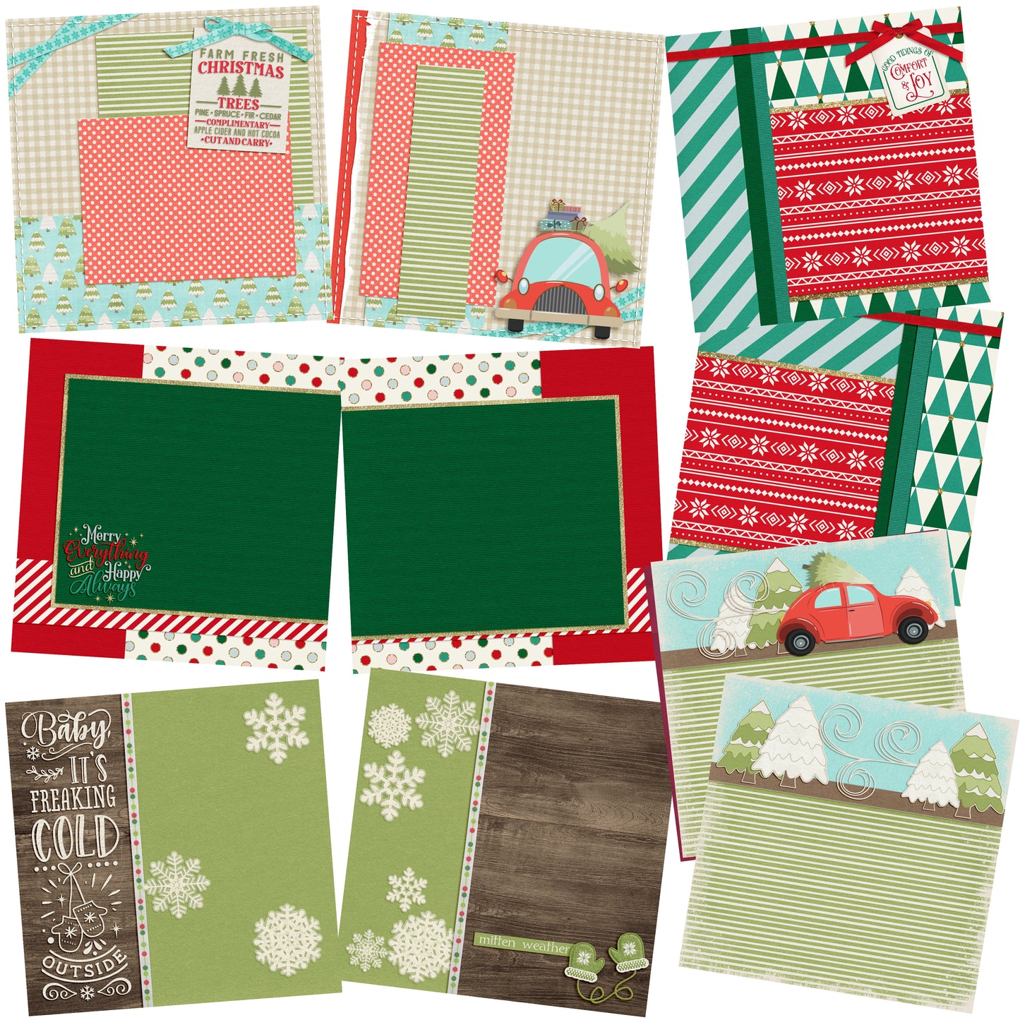 Merry Everything NPM - Set of 5 Double Page Layouts - 1531