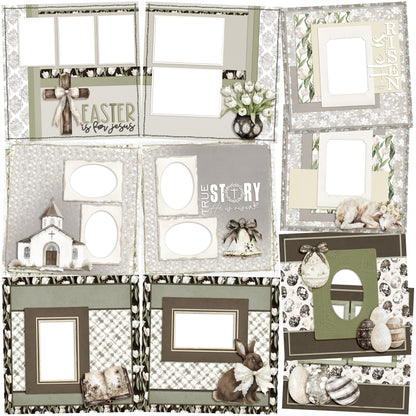 Easter Lace EZ Quick Pages -  Digital Bundle - 10 Digital Scrapbook Pages - INSTANT DOWNLOAD