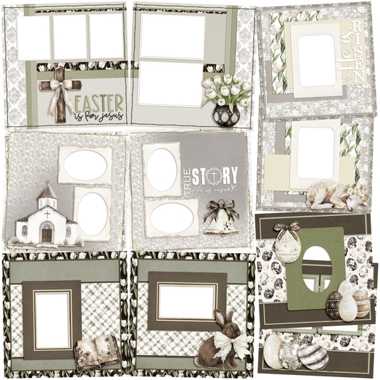 Easter Lace EZ Quick Pages -  Digital Bundle - 10 Digital Scrapbook Pages - INSTANT DOWNLOAD
