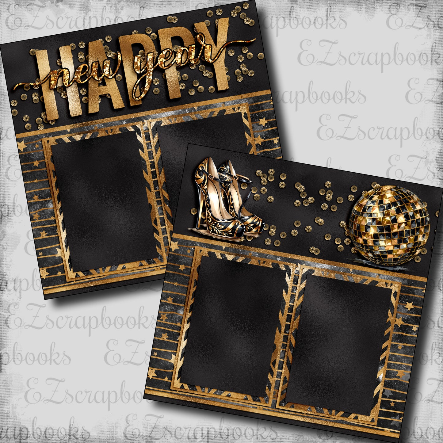 Black & Gold Happy New Year - 23-946