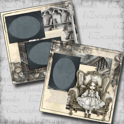 Creepy Old House Girl - Scrapbook Layout - 24-816