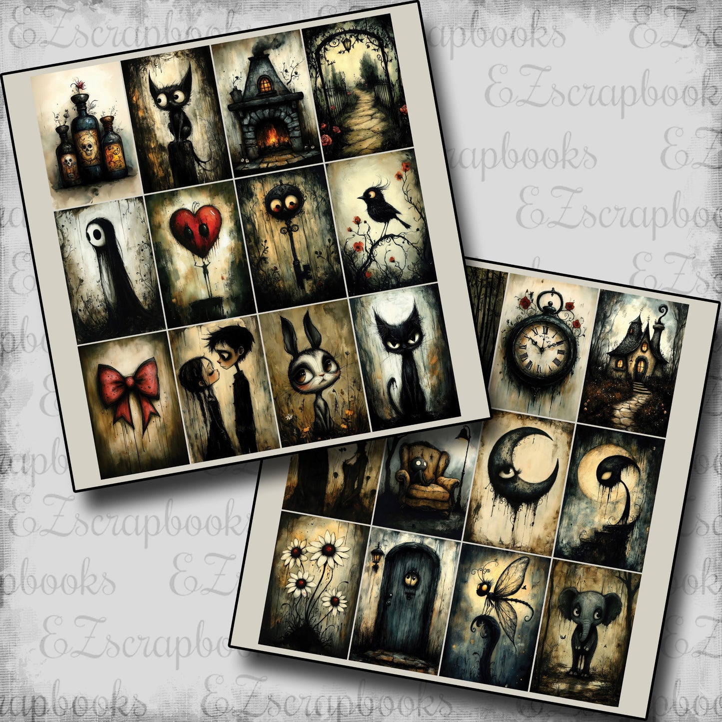 Cute & Spooky Cards - Halloween Clip Art Sheets CAS - 25-244