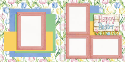 Pastel Easter - Set of 5 Double Page Scrapbook Layouts - 26-1023