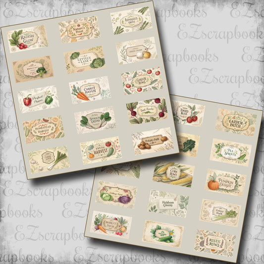 Garden Vegetables Phrases - Clip Art Sheets CAS - 25-294