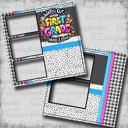 First Grade Girl - EZ Digital Scrapbook Pages - INSTANT DOWNLOAD