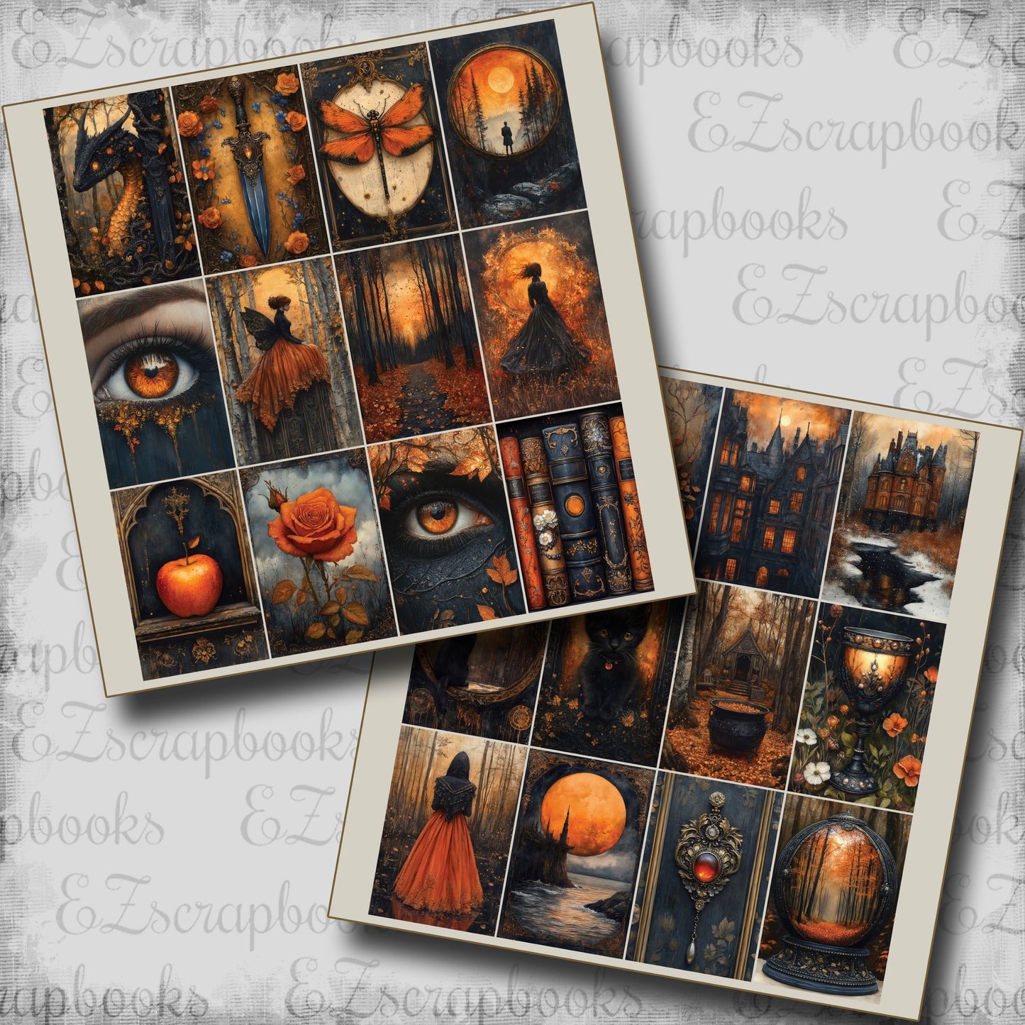 Mystical Orange Cards - Clip Art Sheets CAS - 25-258