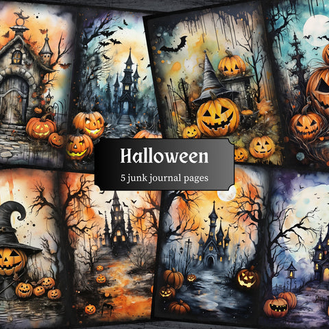Halloween Watercolor Journal Pages - 23-7274