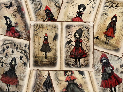 Little Red Goth Journal Pages - 23-7333