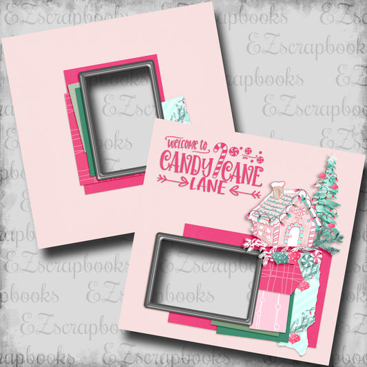 Candy Cane Lane - EZ Digital Scrapbook Pages - INSTANT DOWNLOAD