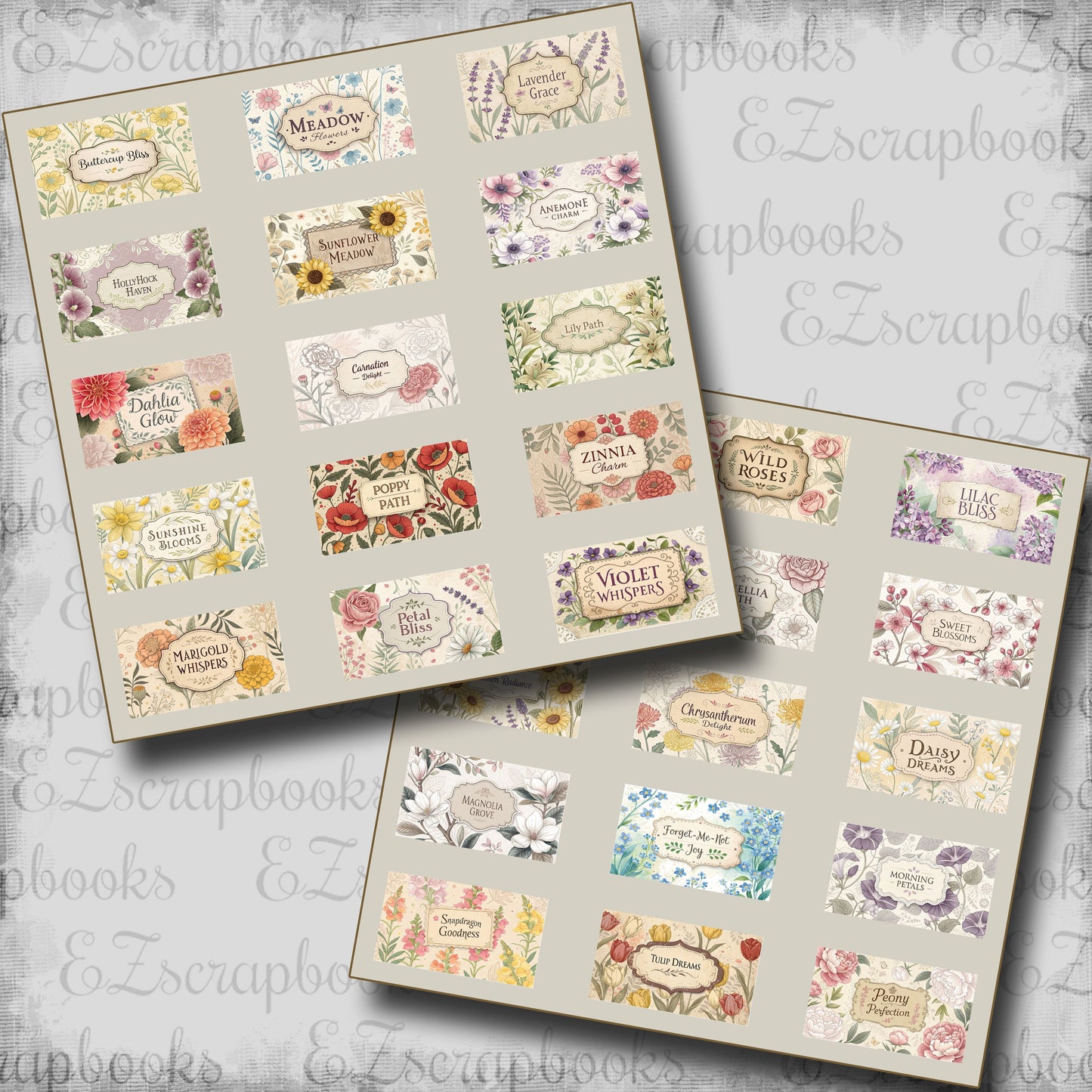 Garden Flowers Phrases - Clip Art Sheets CAS - 25-293