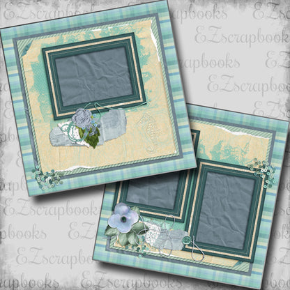 Beachy Seahorse - Scrapbook Layout - 24-678